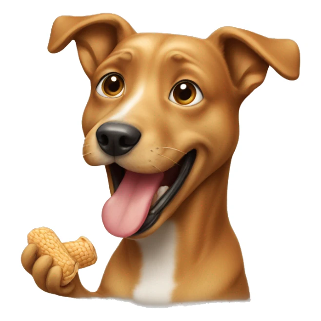 Dog eating peanut  sticker