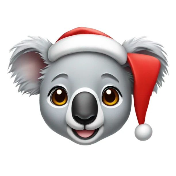Koala wearing Santa hat sticker
