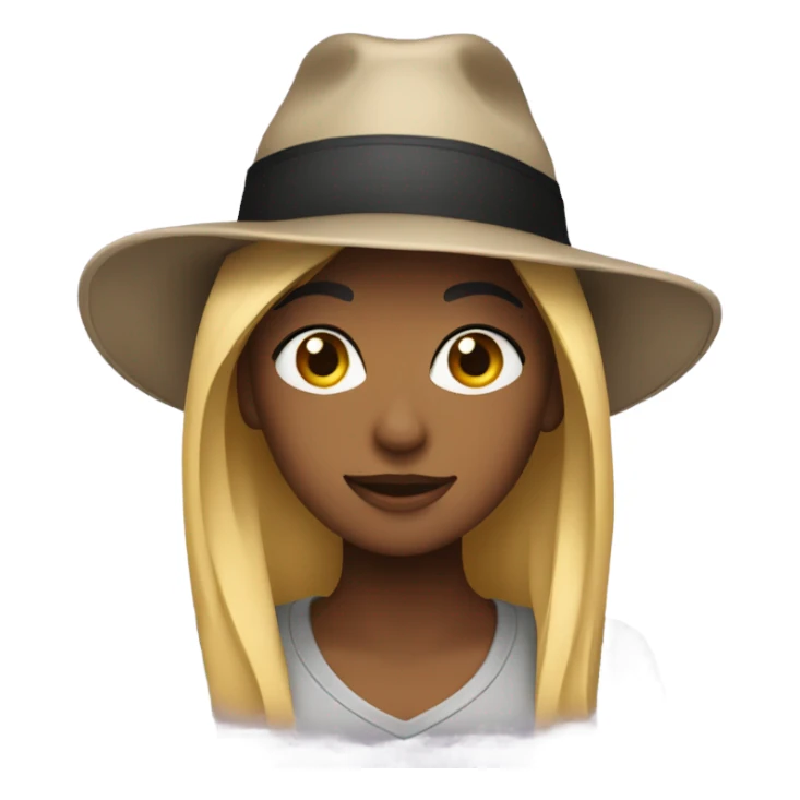 Alysha wearing hat sticker