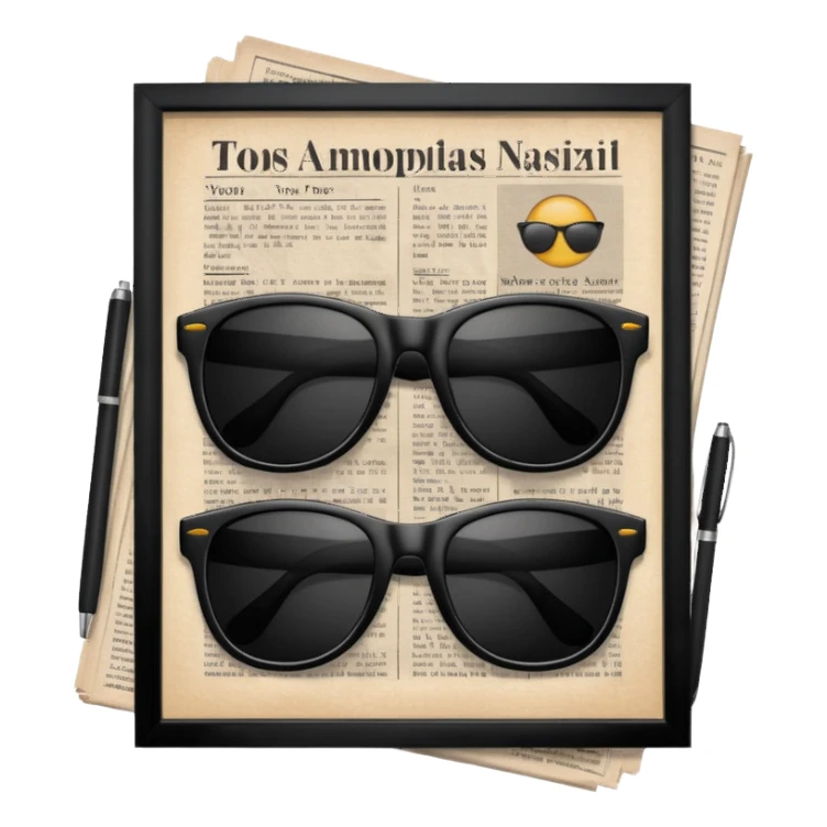 Sunglasses on newspaper sticker