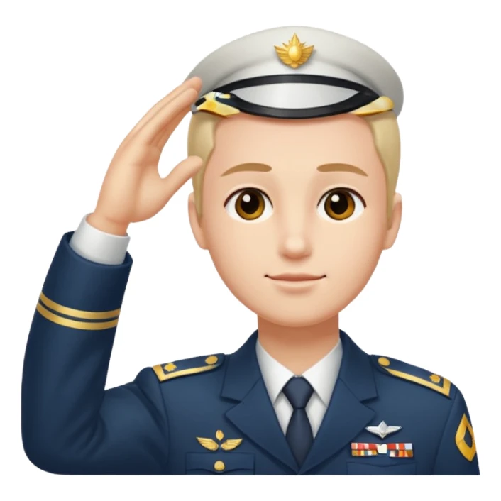 right arm on forehead saluting sticker