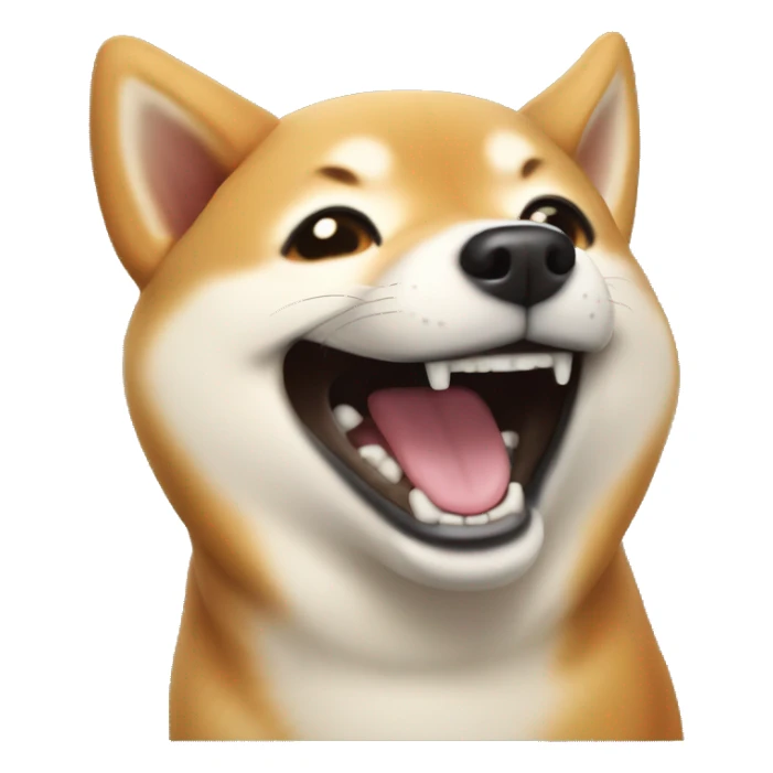 shiba inu laughing sticker