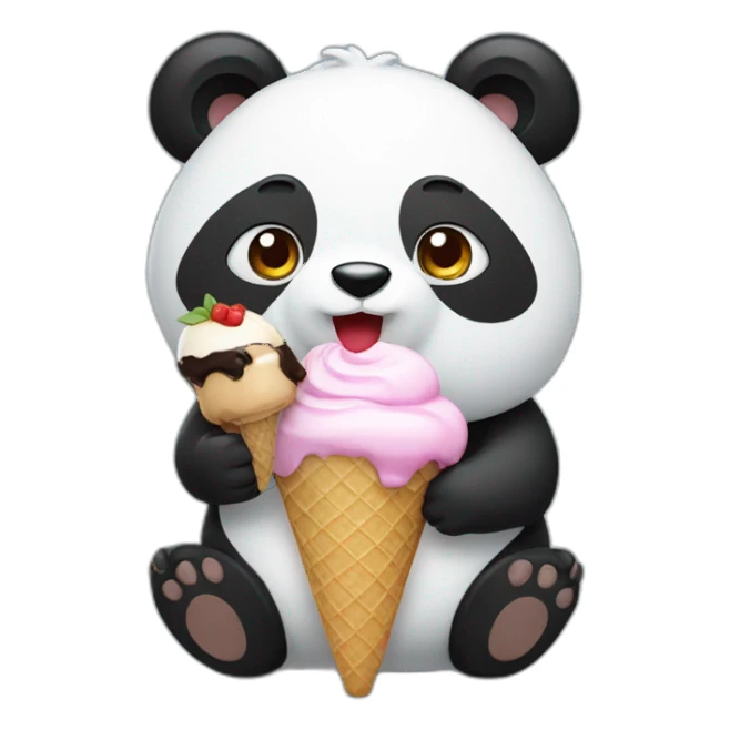 Panda eating ice cream sticker