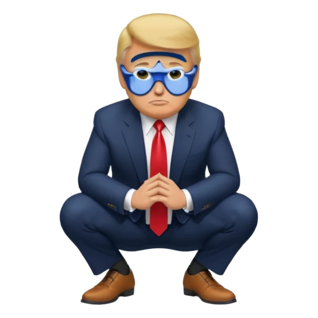 Donald trump squatting  sticker