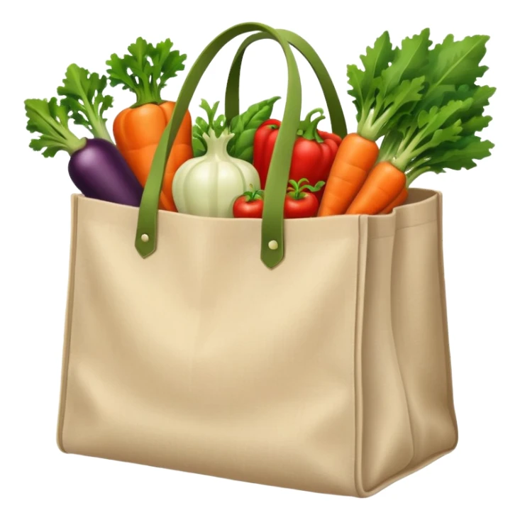 cartoon market bag. top view sticker