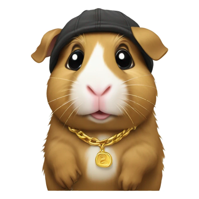 rapper guinea pig with a gold chain sticker