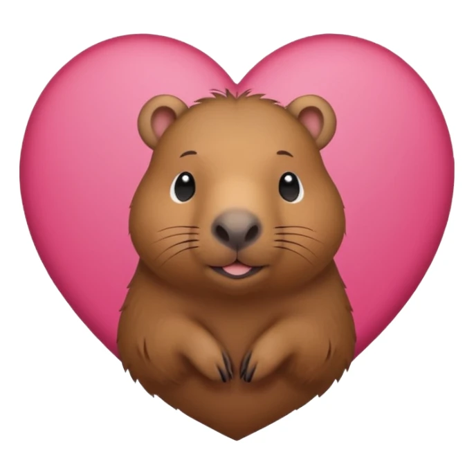 capybara in a heart sticker