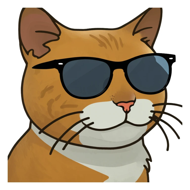 Cat with sunglasses sticker