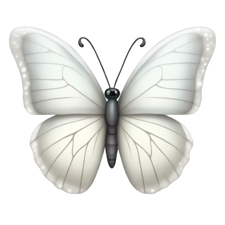white sparkling butterfly sticker