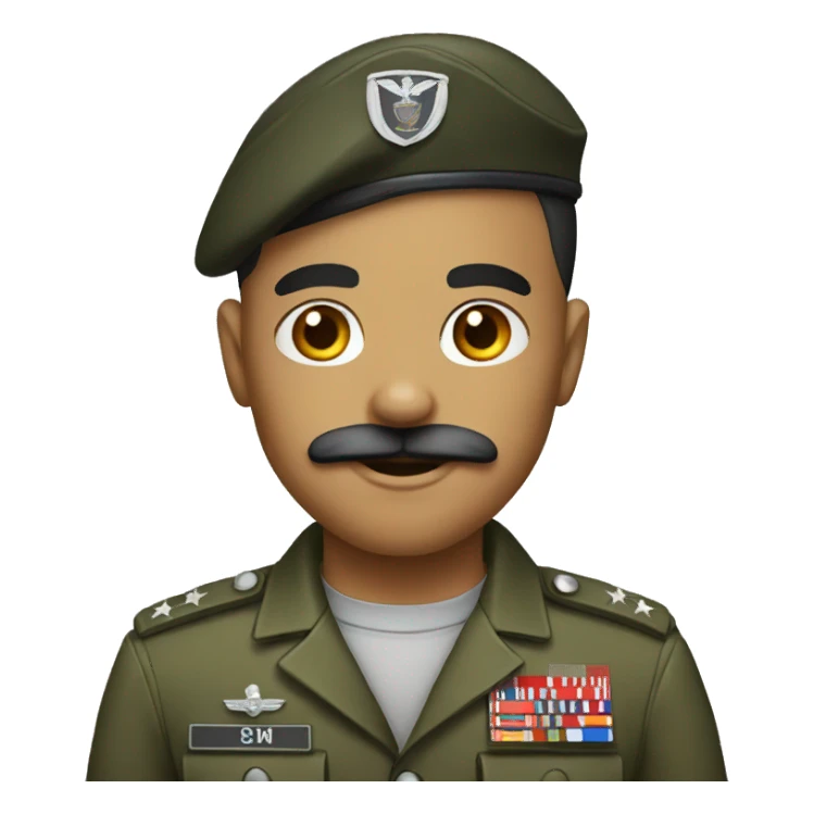 military boy with gray mustache sticker