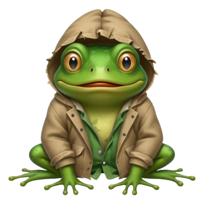 homeless frog with torn dirty clothes

 sticker