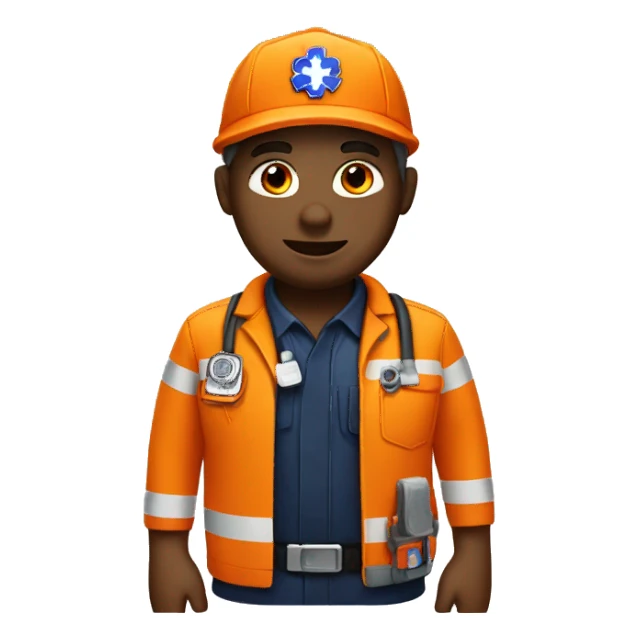 orange emt worker sticker