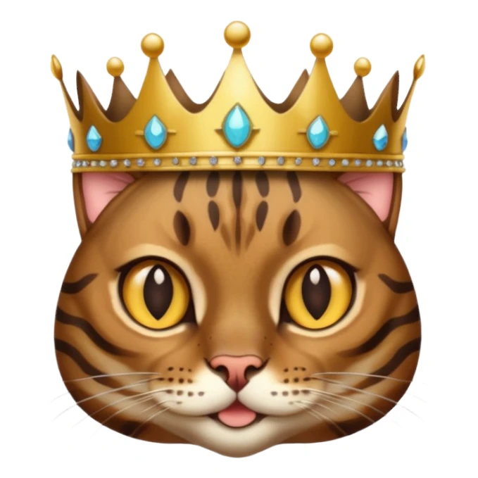 dark brown bengal cat with crown sticker