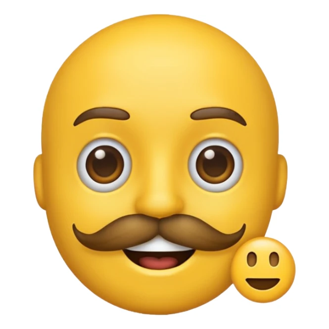 Emoji with mustache sticker