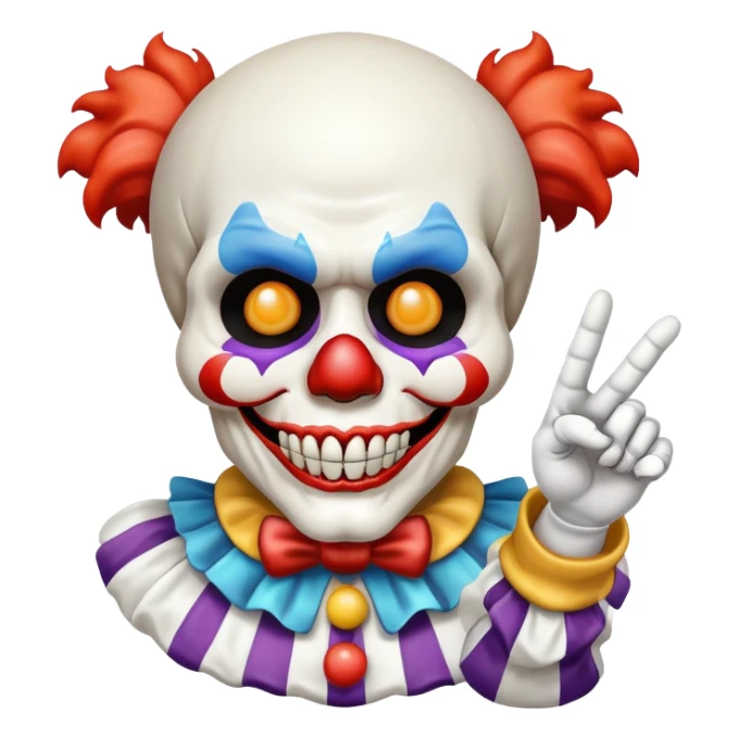 A skull as a clown pointing at me sticker