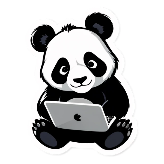 A panda hacker sticker