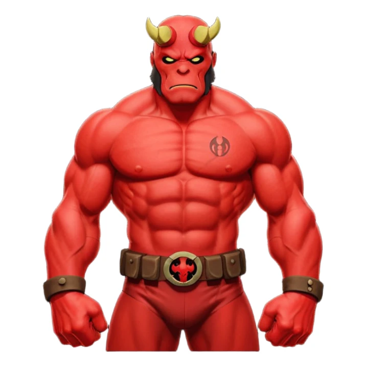 cinematic realistic superhero Hellboy by Mike Mignola sticker