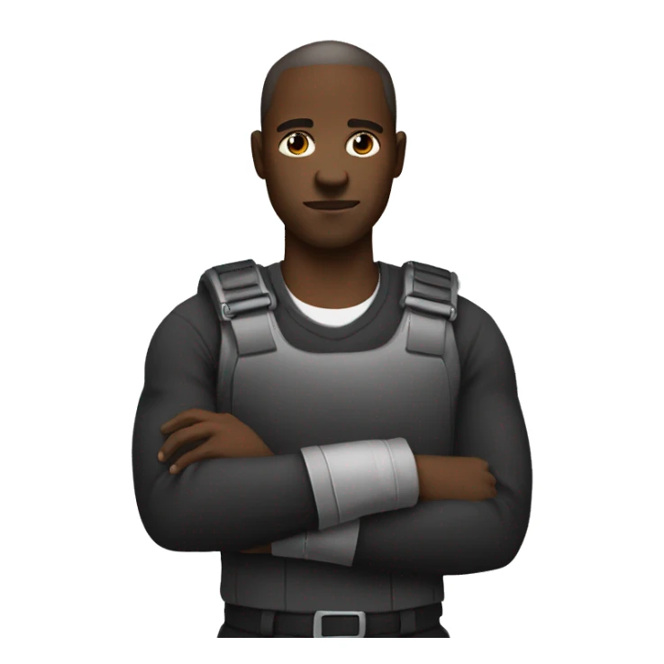 A black man protecting his back with two hands sticker