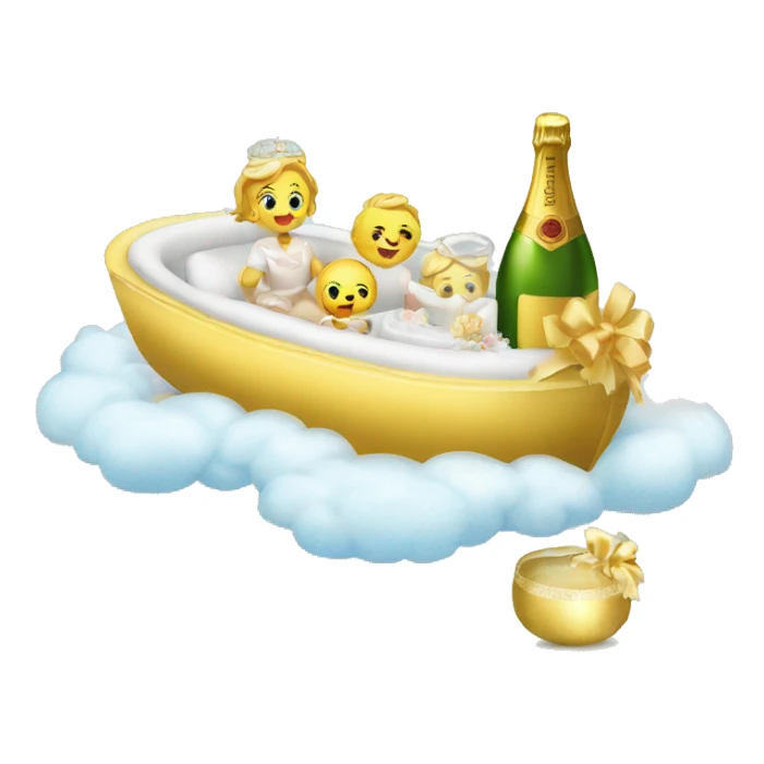 Christening float home with champagne  sticker
