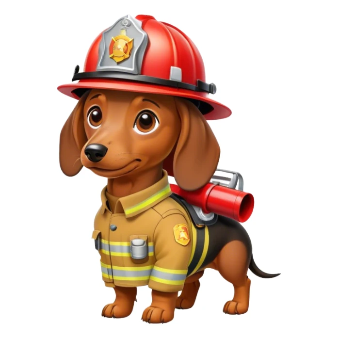 Dachshund as a firefighter  sticker