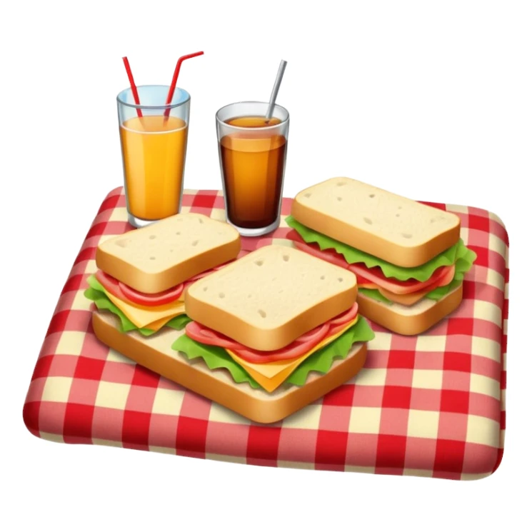 picnic with sandwiches, drinks sticker