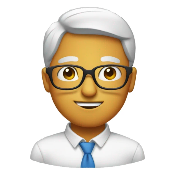 Blushing emoji with glasses sticker