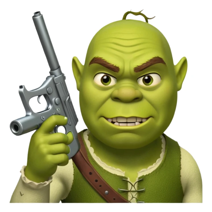 shrek with a gun sticker