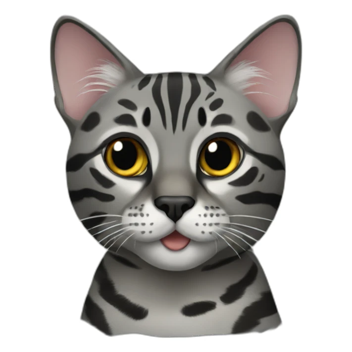 Black and Grey bengal cat sticker