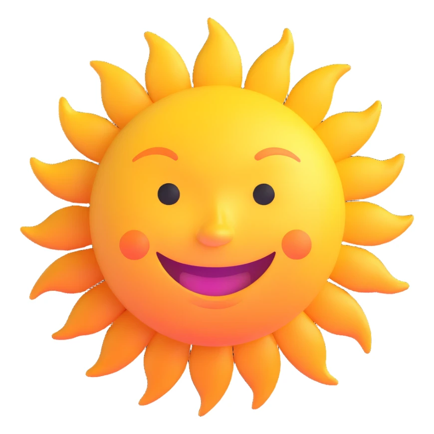 smiling sun sticker