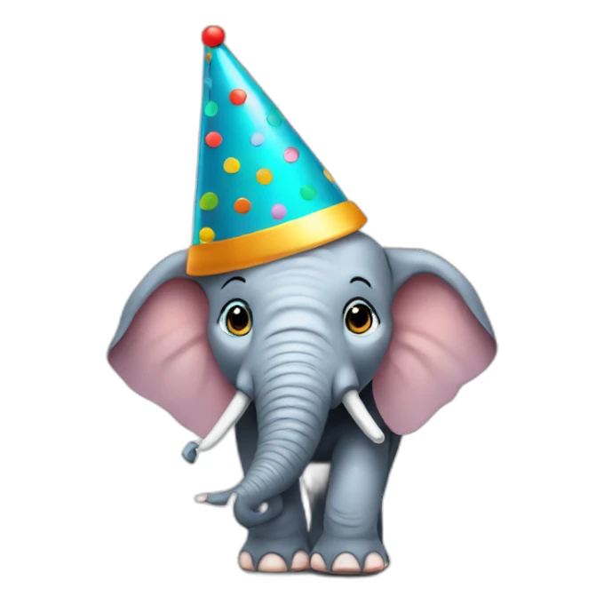 elephant with partyhat sticker