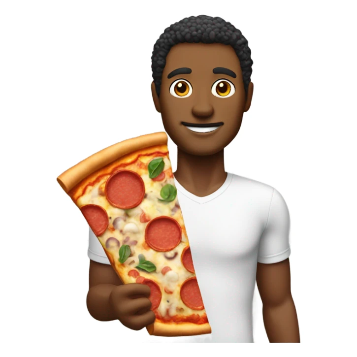 Man with pizza for a face sticker
