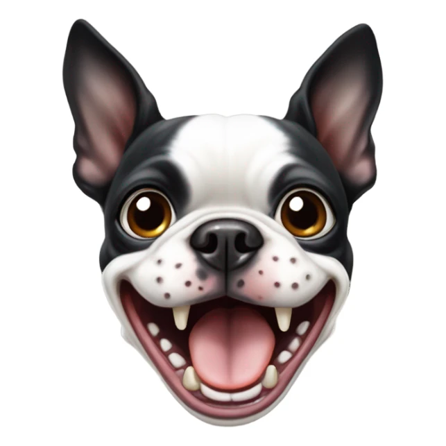 Boston terrier laughing sticker