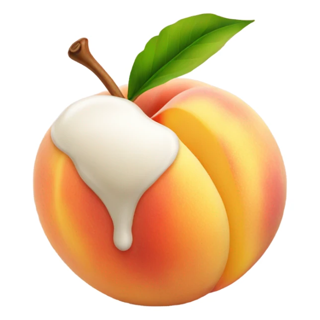 Peaches covered in milk sticker