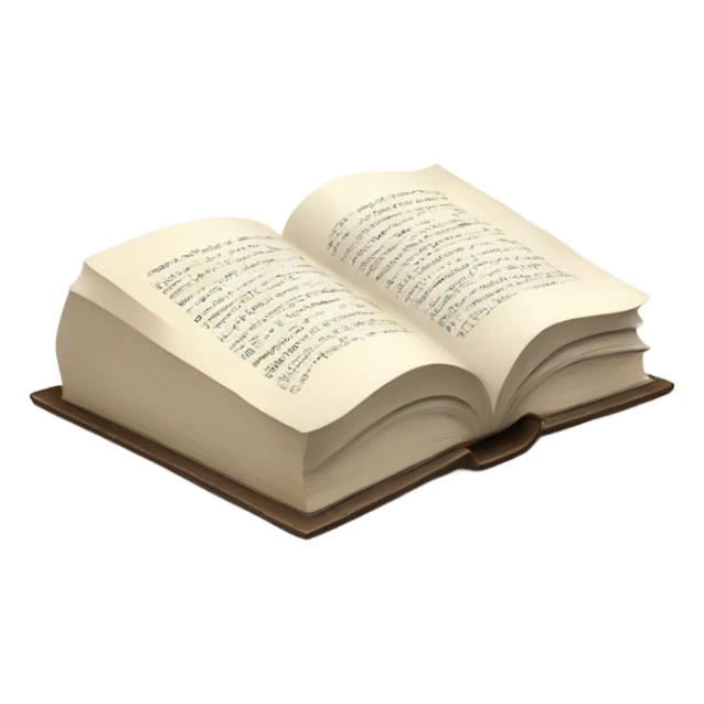 Opened book with white cover, white pages  sticker