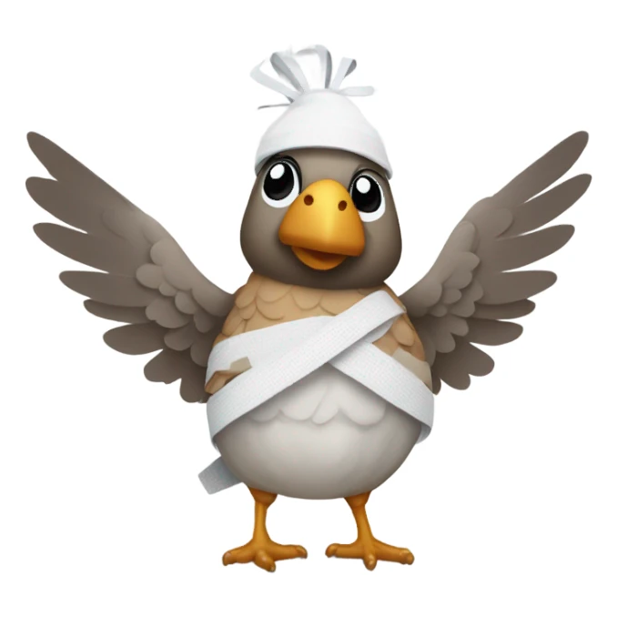 quail whit wing bandaged sticker