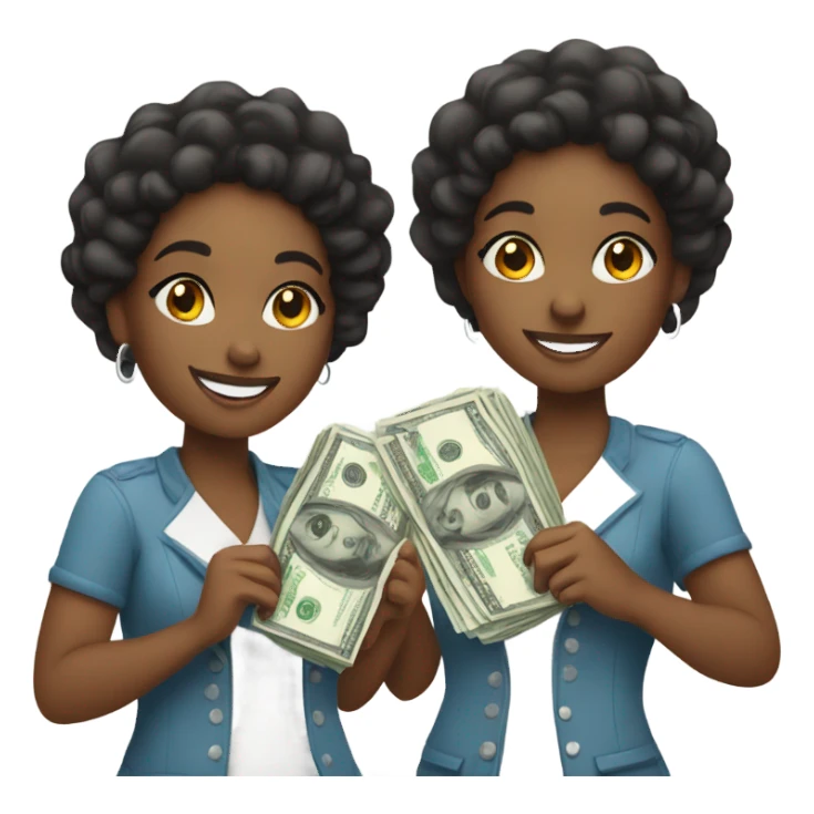 2 black girls with money sticker