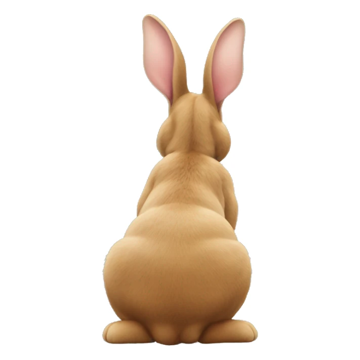 Realistic back of bunny rabbit. sticker