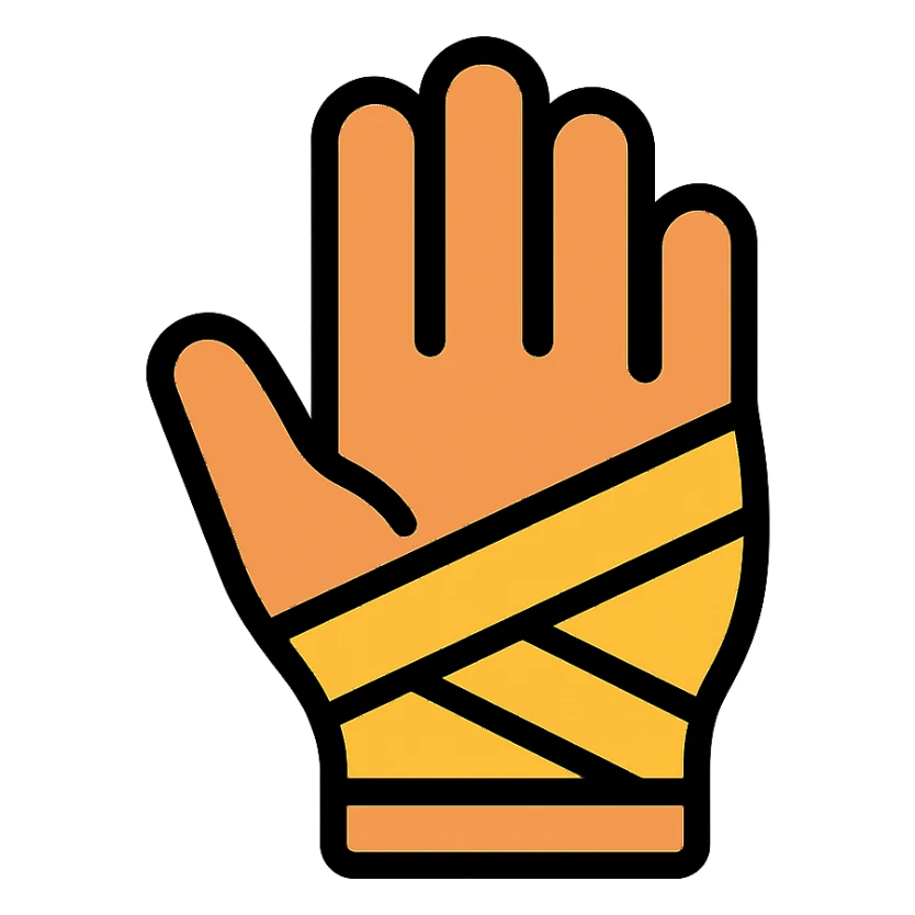 colored bandaged hand icon sticker