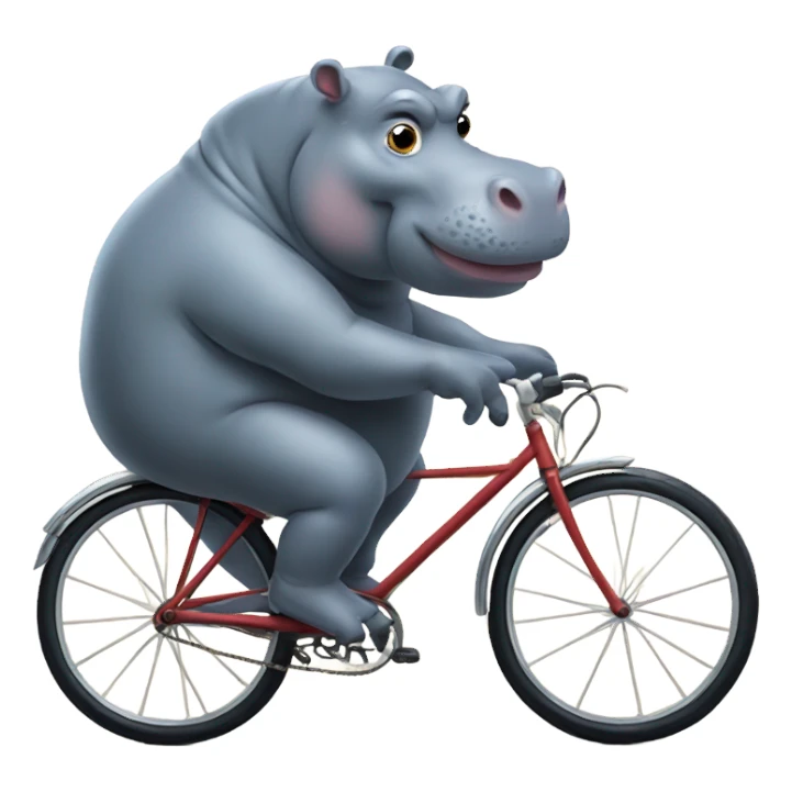 Hippo on a bicycle sticker