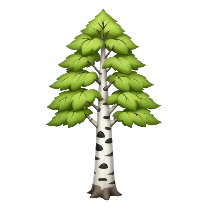Cute, full-length tree birch emoji  sticker