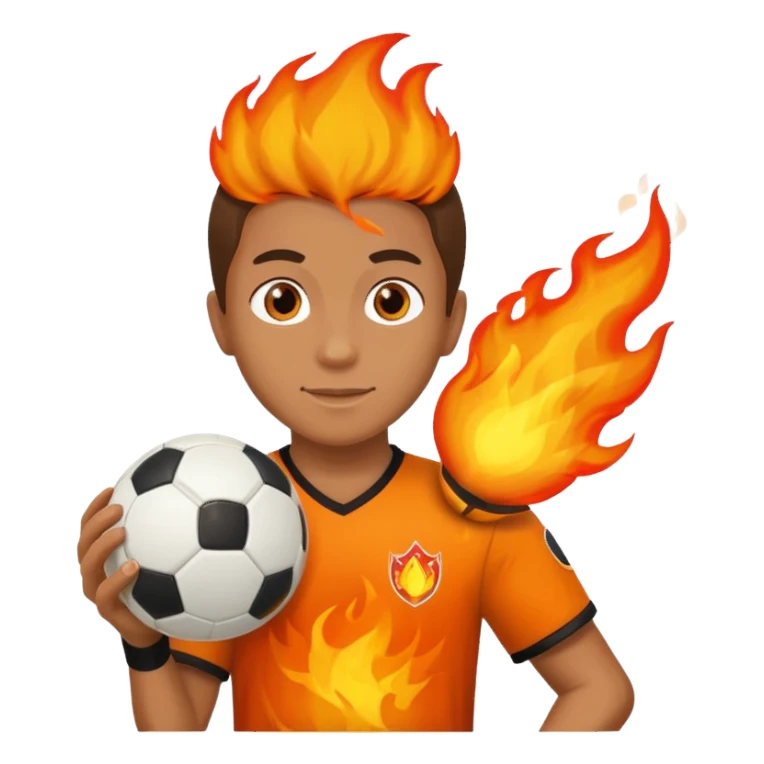 عکس یک فوتبالیست با یک توپ فوتبال به دست که توپ فوتبال دستش مثل فلبه sticker