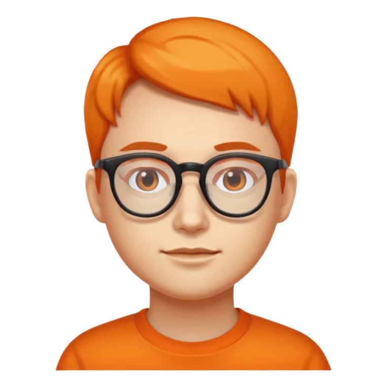 simple orange blend glasses only sticker