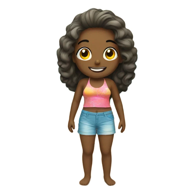 girl on the beach happy sticker