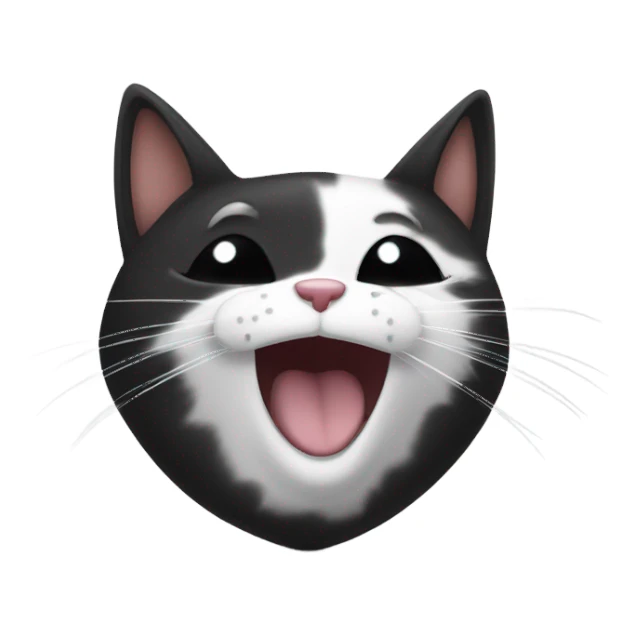 Black and white cat winking sticker