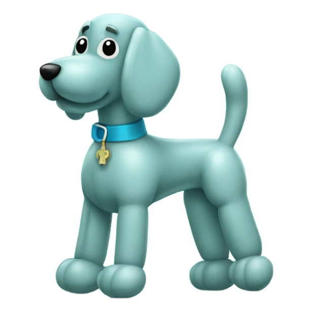 cyan blue balloon dog sticker