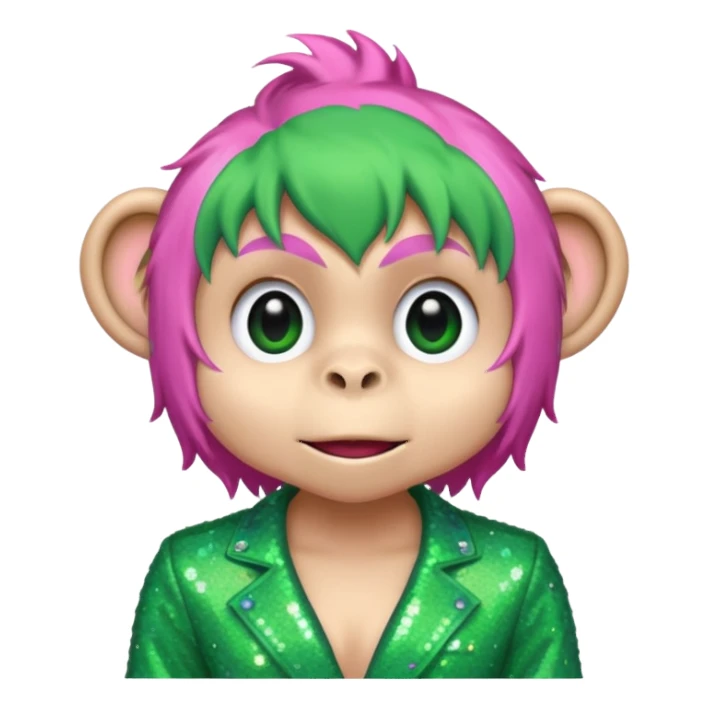 pink and green singer superstar monkey sticker
