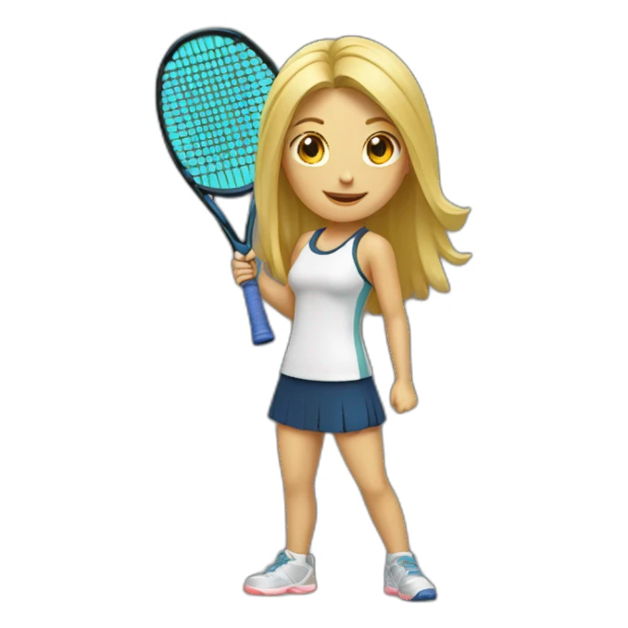 Blonde girl with padel racket sticker
