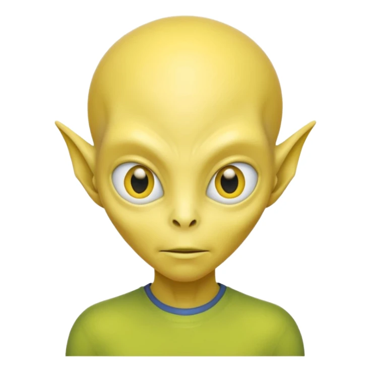 allien with yellow shirt  sticker
