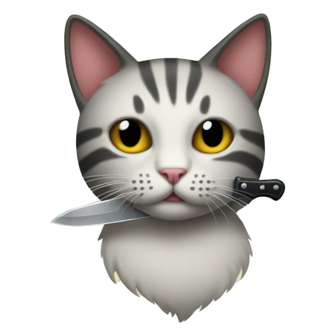 knife cat sticker