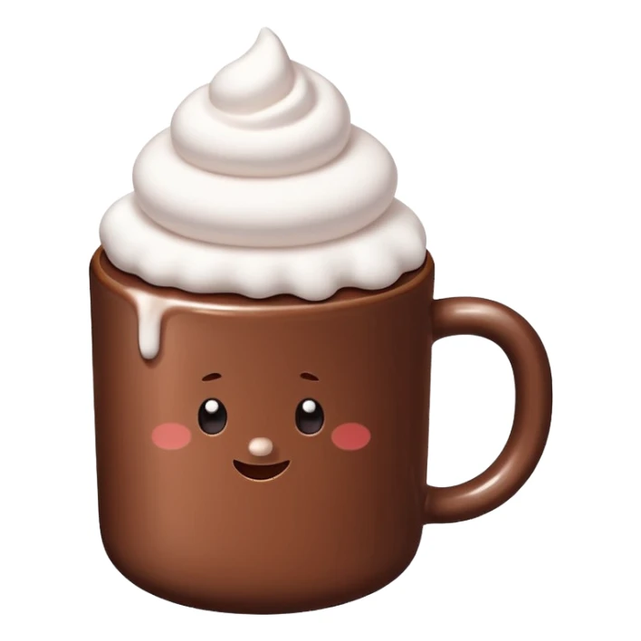 A cute Christ hot chocolate with marshmallows emoji  sticker